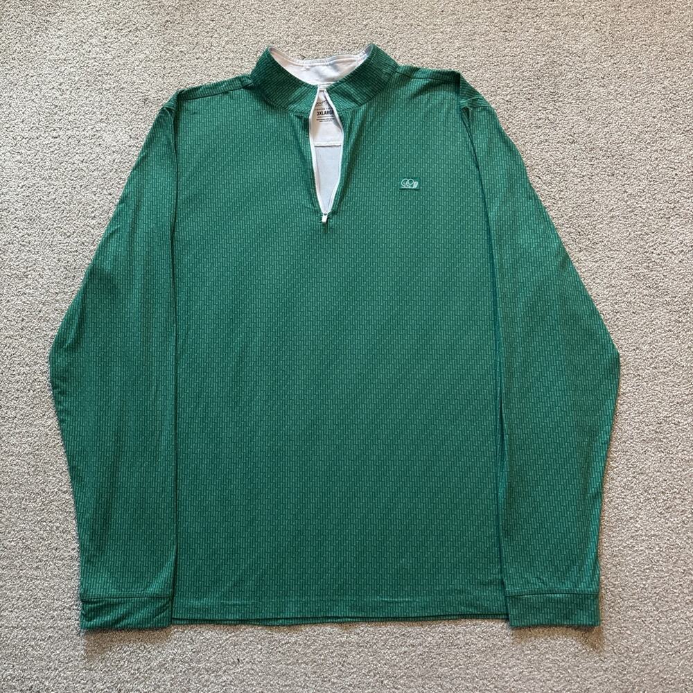 Good Good Golf Quarter Zip Pullover Mens Sz 3XL Green Tee Performance 1/4 Zip